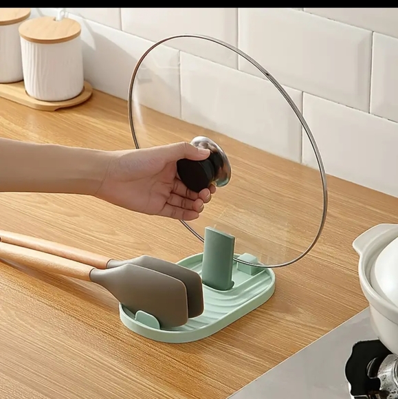 1 Foldable Kitchen Shelf, Kitchen Drain Simple Practical Pot Lid Holder 2 colors - Picture 2 of 7